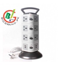 HYL505USB Multi Socket Power Stripe Extension Vertical Tower with 4 USB Ports